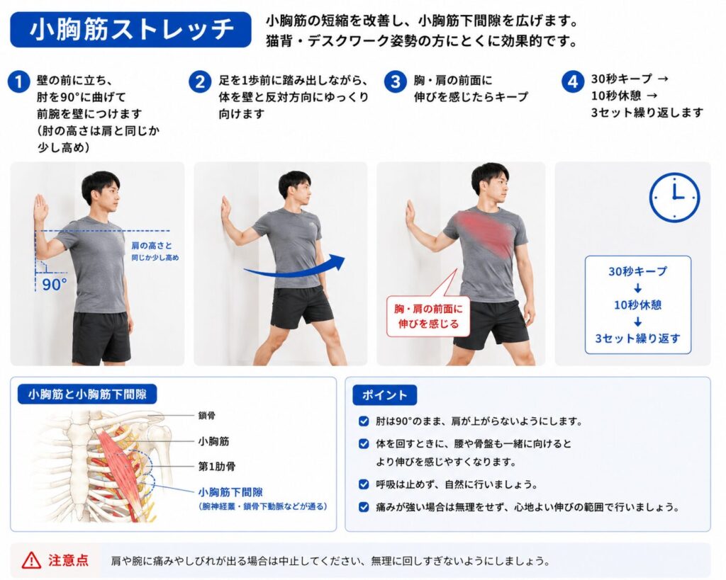 小胸筋ストレッチ