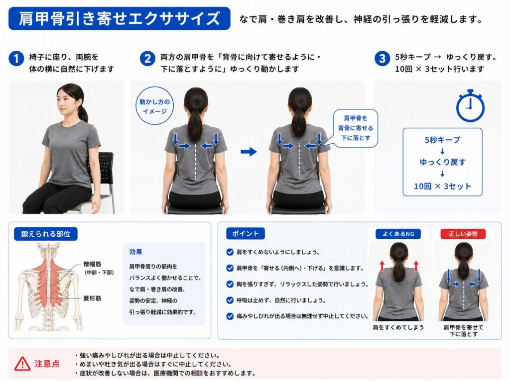 肩甲骨内転エクササイズ