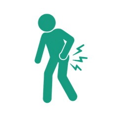 股関節の痛みのピクトグラムアイコン