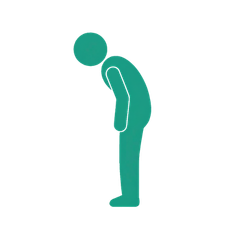 姿勢の悩み・猫背のピクトグラムアイコン
